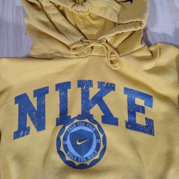 Vintage Nike Spell Out Talk Walk Logo Hoodie Sweatshirt - Picture 1 of 10